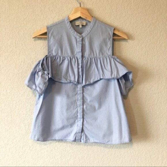 Lucky Brand Cold Shoulder Jaquard Top XS - Picture 4 of 6